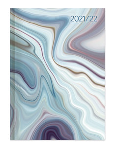 Campustimer Blue Marble - A6 Semester-Planer - Studenten-Kalender 2021/2022 - Notiz-Buch - Weekly - Marmor - Alpha Edition