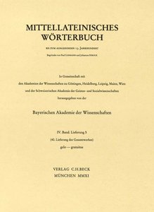Mittellateinisches Wörterbuch  40. Lieferung (gelo - gratuitus)