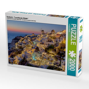 CALVENDO Puzzle Santorini - \"Leuchtende Städte\" 2000 Teile Puzzle quer