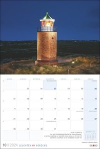 Leuchten des Nordens Mini-Broschurkalender 2024. Foto-Wandkalender mit Leuchtturmaufnahmen und Platz für Notizen. Kalender, Terminplaner und Blickfang.