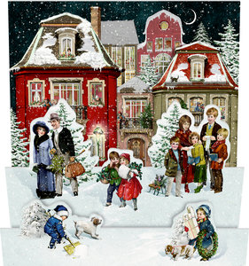 Mini-Adventskalender-Sortiment - Nostalgische Winterwelten