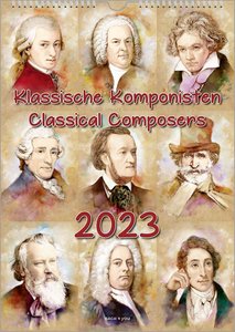 Komponisten-Kalender, ein Musik-Kalender 2023, DIN A3