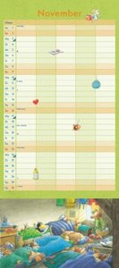 Der kleine Rabe Socke Familienkalender 2025 – Wandkalender – Familienplaner mit 5 Spalten – Format 22 x 49,5 cm