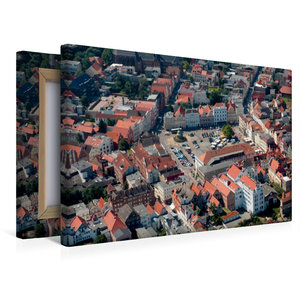 Premium Textil-Leinwand 45 cm x 30 cm quer Wismar - Markplatz