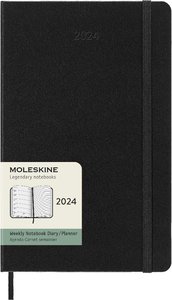 Moleskine 12 Monate Wochen Notizkalender 2024, Large/A5, Schwarz