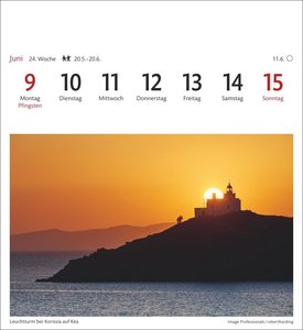 Griechische Inseln Sehnsuchtskalender 2025 - Wochenkalender mit 53 Postkarten