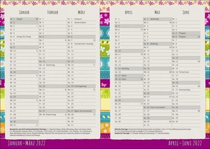 Streifen Floral Schülerkalender A5 Kalender 2022