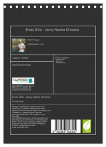 Erotic Girls - Jenny Nadine Christina (Tischkalender 2024 DIN A5 hoch), CALVENDO Monatskalender