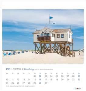 St. Peter-Ording und die Halbinsel Eiderstedt Postkartenkalender 2026