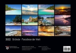 Strände - Paradiese der Welt 2022 - Black Edition - Timokrates Kalender, Wandkalender, Bildkalender - DIN A3 (42 x 30 cm)