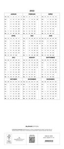 Typo Art 2022 Familienplaner - Familienkalender - Wandkalender - 19,5x45