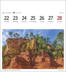 Provence Sehnsuchtskalender 2024. Foto-Kalender zum Aufstellen, mit 53 Postkarten zum Sammeln und verschicken. Dekorativer Tischkalender 2024. Auch zum Aufhängen