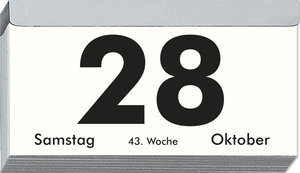 Tagesabreißkalender Q 2023 - 10,9x5,9 cm - 1 Tag auf 1 Seite - mit Sodokus, Rezepten, Rätseln uvm. auf den Rückseiten - Bürokalender 312-0000