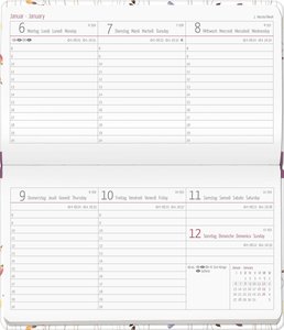 Ladytimer Pad Flower Field 2025 - Taschen-Kalender 15,6x9 cm - Blumen - Weekly - 128 Seiten - Notiz-Buch - Alpha Edition