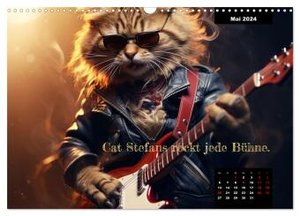 Katzen können alles, außer traurig. (Wandkalender 2024 DIN A3 quer), CALVENDO Monatskalender