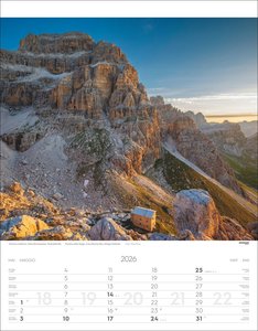 Weltnaturerbe Dolomiten Kalender 2026
