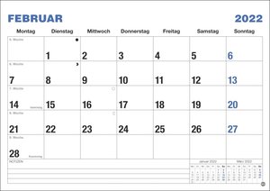 Büro Monatsplaner Kalender 2022