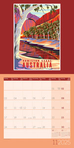 Vintage Voyage - Reiseposter - Kalender 2025 - 30x30