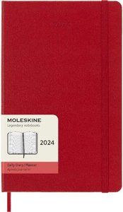 Moleskine 12 Monate Tageskalender 2024, Large/A5, Scharlachrot