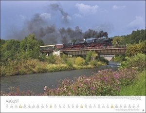 Feurige Dampfloks Posterkalender 2024. Besonderer Wandkalender mit 12 traumhaften Fotos von kraftvollen Lokomotiven. Foto-Kalender 2024. 44 x 34 cm.
