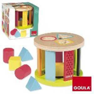 Goula 53455 - Geometrisches Formen-Steckspiel Trommel, Holz