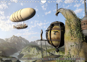Steampunk Welten (Wandkalender 2023 DIN A4 quer)