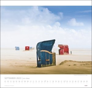 Am Meer - Sand, Wind und Wellen Kalender 2023. Kalender Großformat mit Fotos von Wogen und Sandstränden. Ein Fotokalender, der Lust auf den nächsten Urlaub macht.