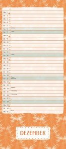 All About Orange 2025 – Planer mit variabler Spaltenzahl – Modernes Pattern-Design – Format 22 x 49,5 cm