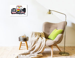 Premium Textil-Leinwand 45 cm x 30 cm quer Illustration Red Bull RB 8