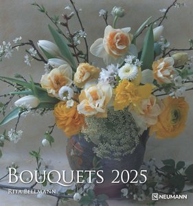 N NEUMANNVERLAGE - Bouquets 2025 Fotokunst-Kalender, 45x48cm, Wandkalender mit zwölf bezaubernden Blumenbouquets, liebevolle Blumensträuße, Spiralbindung und internationales Kalendarium