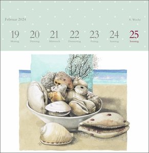 Marjolein Bastin: Schönheit der Natur Premium-Postkartenkalender 2024. Hochwertiger Tisch-Kalender mit 53 liebevoll illustrierten Postkarten. Kleiner Kalender 2024 zum Aufstellen.