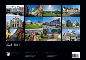 Erfurt 2022 - Black Edition - Timokrates Kalender, Wandkalender, Bildkalender - DIN A3 (42 x 30 cm)