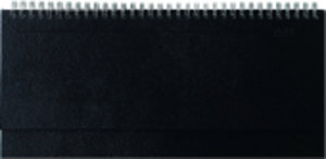 Tisch-Querkalender Balacron schwarz 2024 - Büro-Planer 29,7x13,5 cm - mit Registerschnitt - Tisch-Kalender - verlängerte Rückwand - 1 Woche 2 Seiten