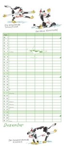 Yoga für Kühe Familienplaner 2025 – Wandkalender – Familien-Kalender mit 6 Spalten – Format 22 x 49,5 cm