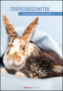 Tierfreundschaften 2023 - Bildkalender 23,7x34 cm - Kalender mit Platz für Notizen - mit vielen Zusatzinformationen - Wandkalender - Alpha Edition
