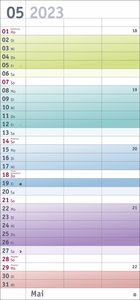 Bunte Wochen Planer für 2 2023. Praktischer Wandplaner für zwei mit 3 Spalten. Wandkalender mit Schulferien und 3-Monats-Ausblick. Terminkalender 2023 zum Eintragen