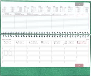 Tisch-Querkalender Nature Line Flower 2024 - Tisch-Kalender - Büro-Kalender quer 29,7x13,5 cm - 1 Woche 2 Seiten - Umwelt-Kalender - mit Hardcover
