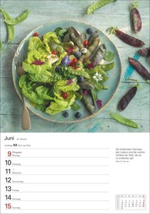 Küchenkalender Wochenplaner 2025 - 53 Blatt mit Zitaten und Rezepten