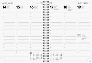 Wochenkalender, Buchkalender, 2024, Suburb Streets, Modell 796, Naturkarton, schwarz