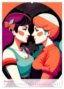 Lesbische Liebe (Wandkalender 2024 DIN A2 hoch), CALVENDO Monatskalender