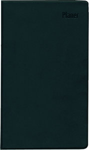 Zettler - Taschenplaner 2025 schwarz, 9,5x16cm, Taschenkalender mit 32 Seiten in Kunststoffhülle, 1 Monat auf 2 Seiten, separates Adressheft, Wochenzählung, Mondphasen und deutsches Kalendarium