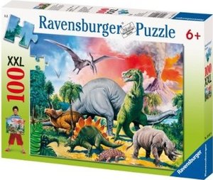 Ravensburger Kinderpuzzle - 10957 Unter Dinosauriern - Dino-Puzzle für Kinder ab 6 Jahren, mit 100 Teilen im XXL-Format