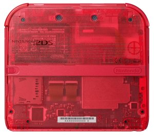 Nintendo 2DS - Konsole - Transparent Rot inklusive  Pokemon Omega Rubin (vorinstalliert)