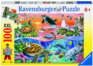 Ravensburger Kinderpuzzle - 10681 Bunter Ozean - Unterwasserwelt-Puzzle für Kinder ab 6 Jahren, mit 100 Teilen im XXL-Format