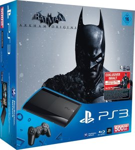 Sony PlayStation 3 Konsole - Super Slim, Schwarz - 500 GB inklusive  Batman: Arkham Origins