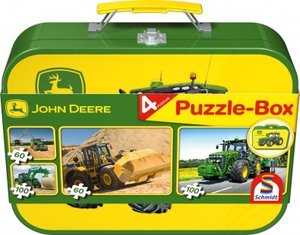 Schmidt 55590 - John Deere: Puzzle-Box 2x60, 2x100 Teile Puzzle im Metallkoffer