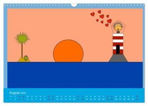 Leuchtturm im Meer (Wandkalender 2024 DIN A3 quer), CALVENDO Monatskalender