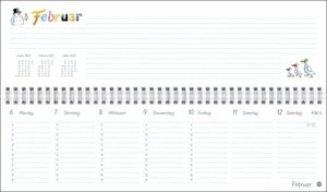 Helme Heine Wochenquerplaner 2023. Praktischer Tischquerkalender mit Spiralbindung. Liebevoll illustrierter Tisch-Kalender mit Helme Heine und seinen Freunden