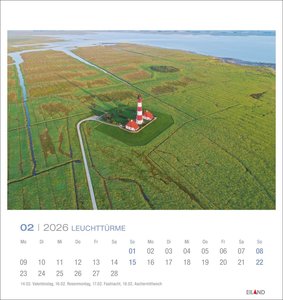 Leuchttürme Postkartenkalender 2026