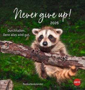 Never give up! Postkartenkalender 2026